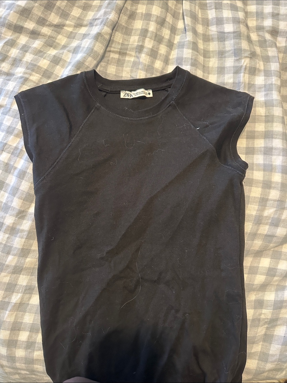 Zara Black capSleeve Tee